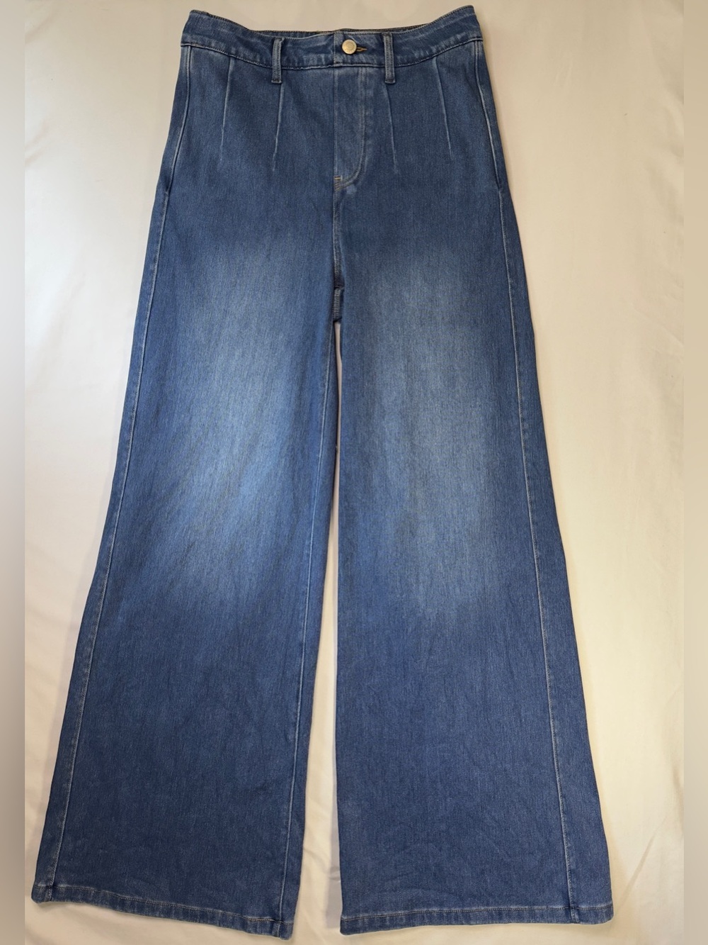 Halara Pull On Stretch Wide-Leg Blue Control Too Women's Jeans Size M